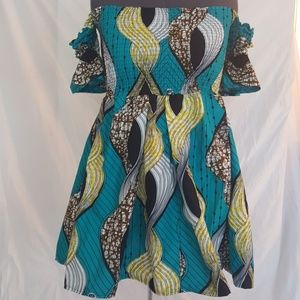 OFF SHOULDER AFRICAN PRINT DRESS